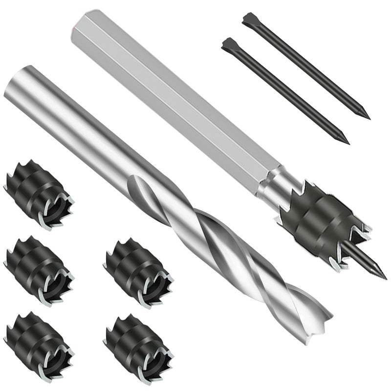 EEEKit 9PCS Rotary Spot Weld Cutter 3/8", HSS Spot Weld Removal Tool with 5/16" Twist Drill Bit for Metal, Double Sided Spot-Weld Drill Bits for Automobile, Masonry Drilling Bit for Removing Spot-Weld - Image 1